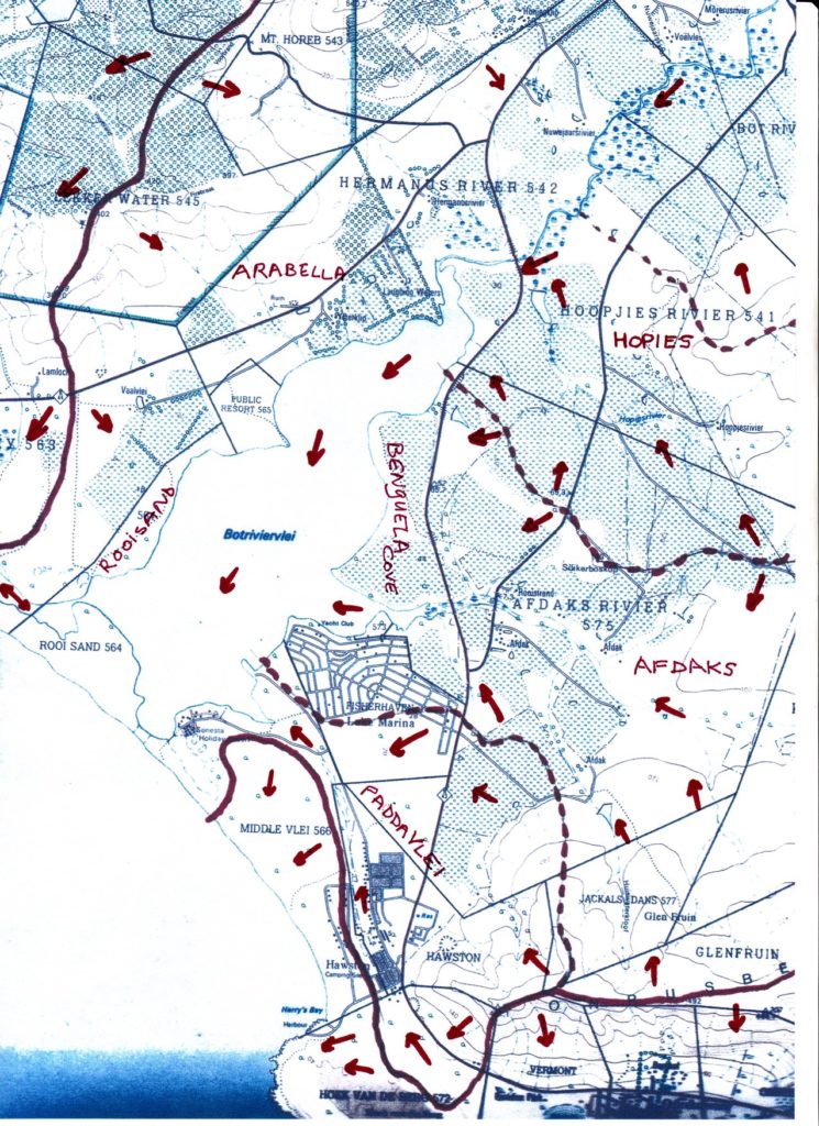 Drainage into the Bot Estuary map