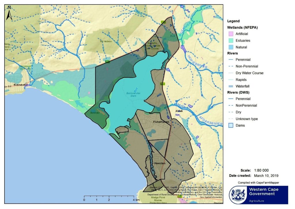 Area of report on biological invasions of the Bot Estuary