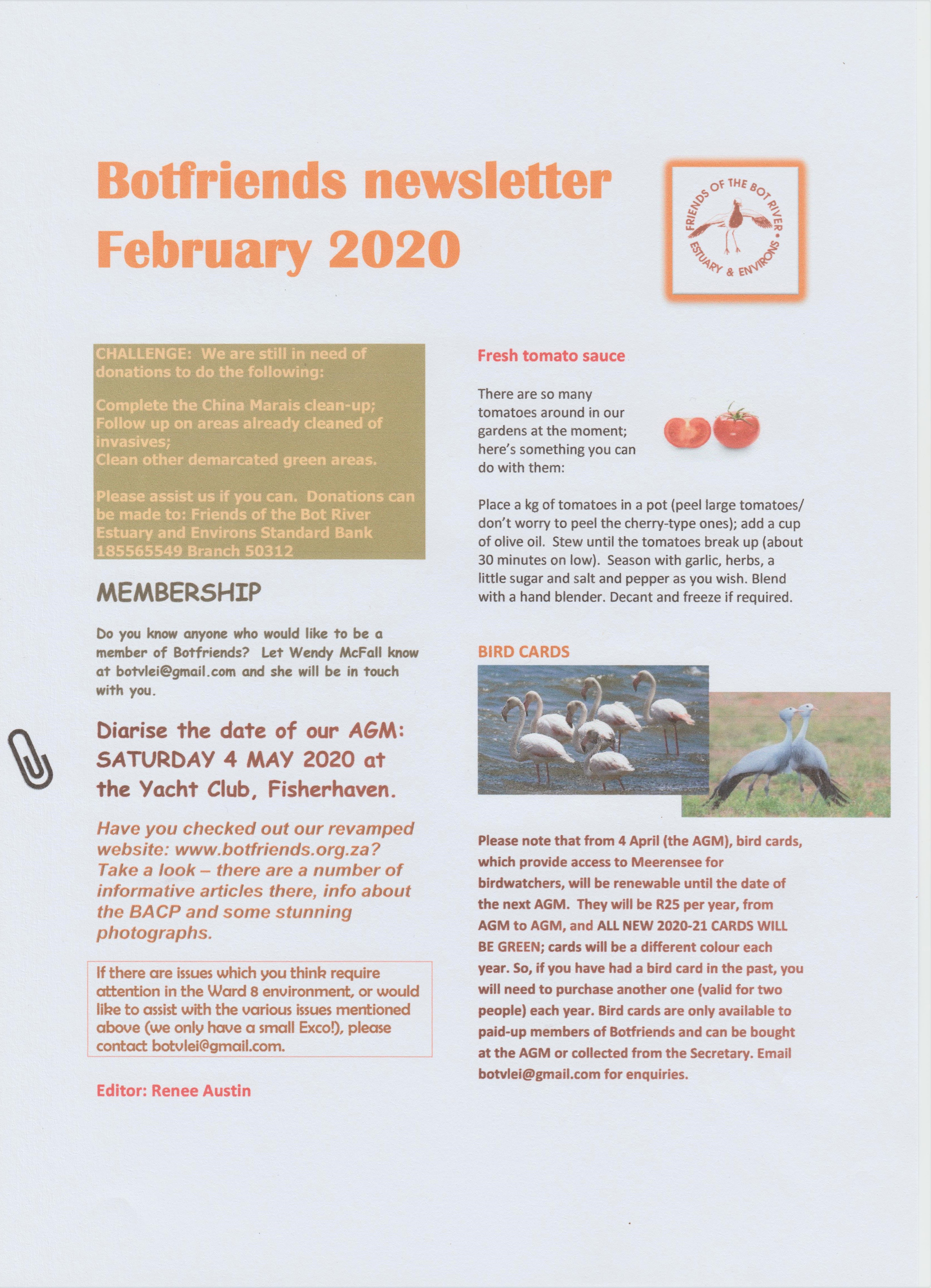 Botfriends Newsletter Feb 2020 pg1